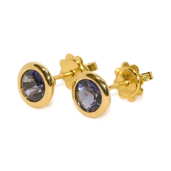 Ohrstecker aus Gelbgold mit Iolith